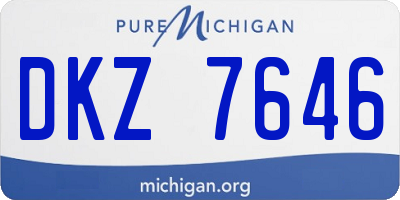 MI license plate DKZ7646
