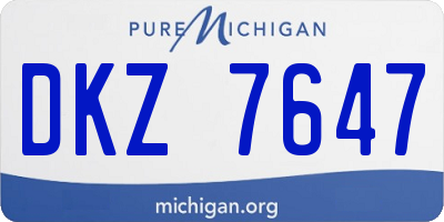 MI license plate DKZ7647