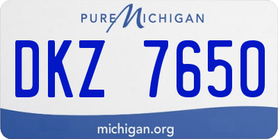 MI license plate DKZ7650