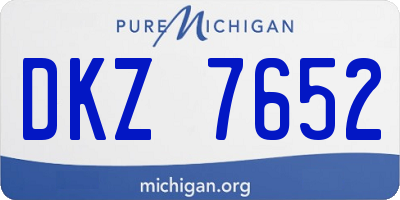 MI license plate DKZ7652