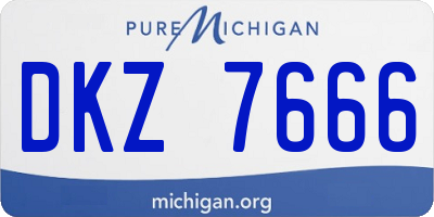 MI license plate DKZ7666