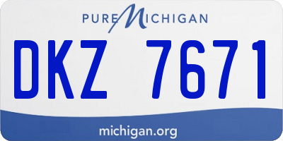 MI license plate DKZ7671