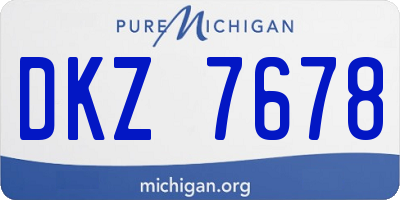MI license plate DKZ7678