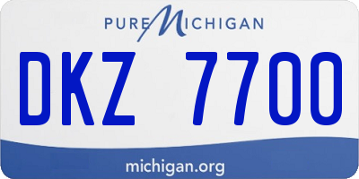 MI license plate DKZ7700