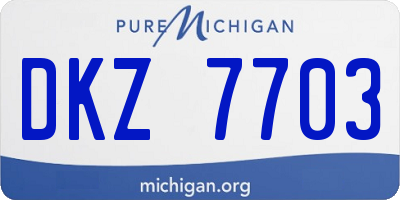 MI license plate DKZ7703