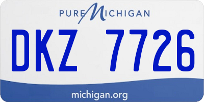 MI license plate DKZ7726