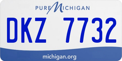 MI license plate DKZ7732