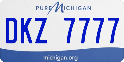 MI license plate DKZ7777