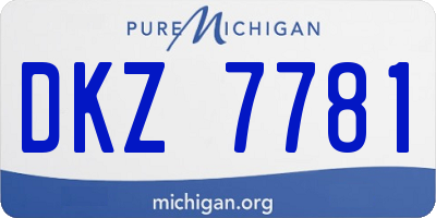MI license plate DKZ7781