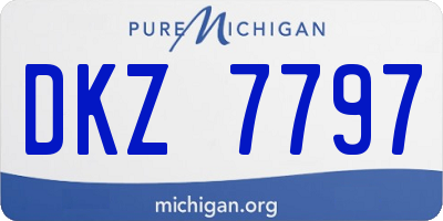 MI license plate DKZ7797