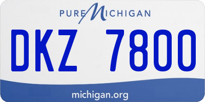 MI license plate DKZ7800