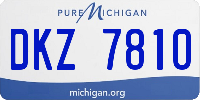 MI license plate DKZ7810