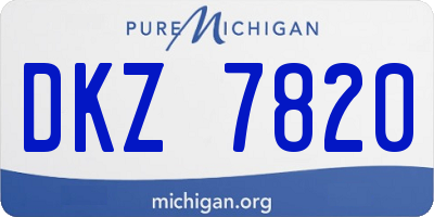 MI license plate DKZ7820