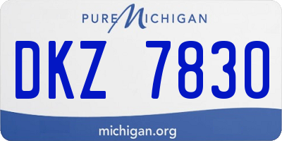 MI license plate DKZ7830