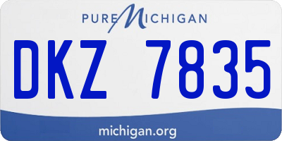 MI license plate DKZ7835