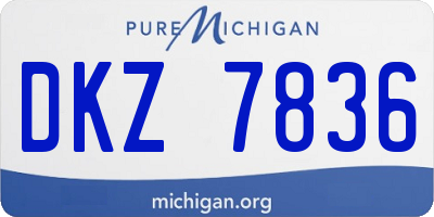 MI license plate DKZ7836