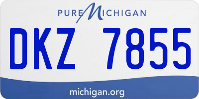 MI license plate DKZ7855