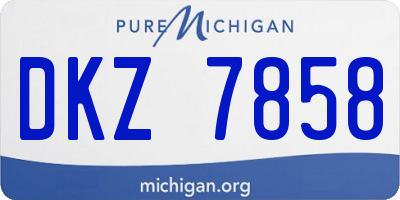 MI license plate DKZ7858