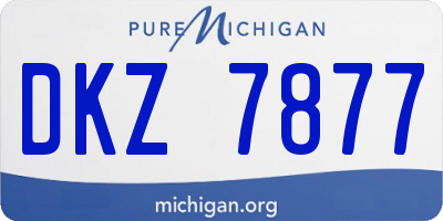 MI license plate DKZ7877