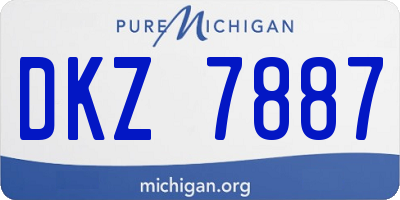 MI license plate DKZ7887