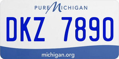 MI license plate DKZ7890
