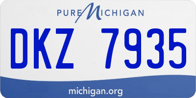 MI license plate DKZ7935
