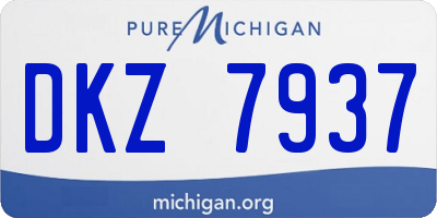 MI license plate DKZ7937