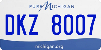 MI license plate DKZ8007