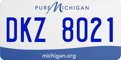 MI license plate DKZ8021