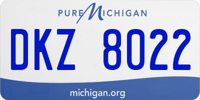 MI license plate DKZ8022