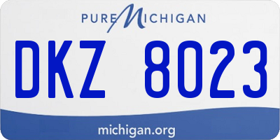 MI license plate DKZ8023
