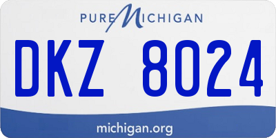 MI license plate DKZ8024