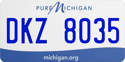 MI license plate DKZ8035