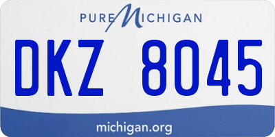 MI license plate DKZ8045