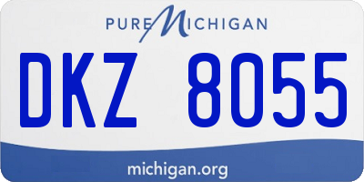 MI license plate DKZ8055