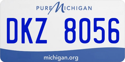 MI license plate DKZ8056