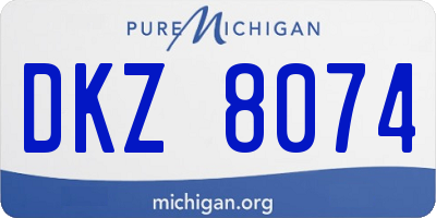 MI license plate DKZ8074