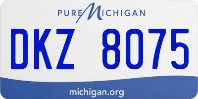 MI license plate DKZ8075