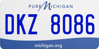 MI license plate DKZ8086