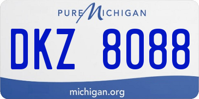 MI license plate DKZ8088