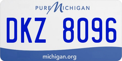 MI license plate DKZ8096