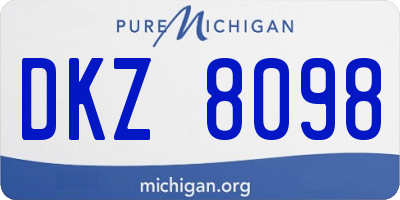 MI license plate DKZ8098