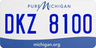 MI license plate DKZ8100