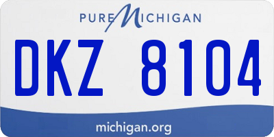 MI license plate DKZ8104