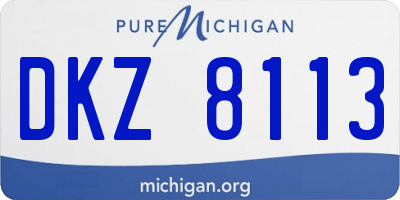 MI license plate DKZ8113