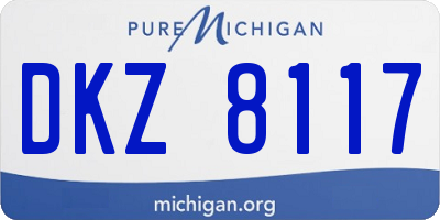 MI license plate DKZ8117
