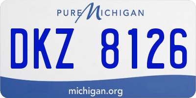 MI license plate DKZ8126