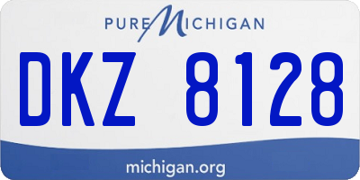 MI license plate DKZ8128