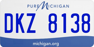 MI license plate DKZ8138