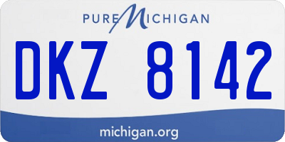 MI license plate DKZ8142